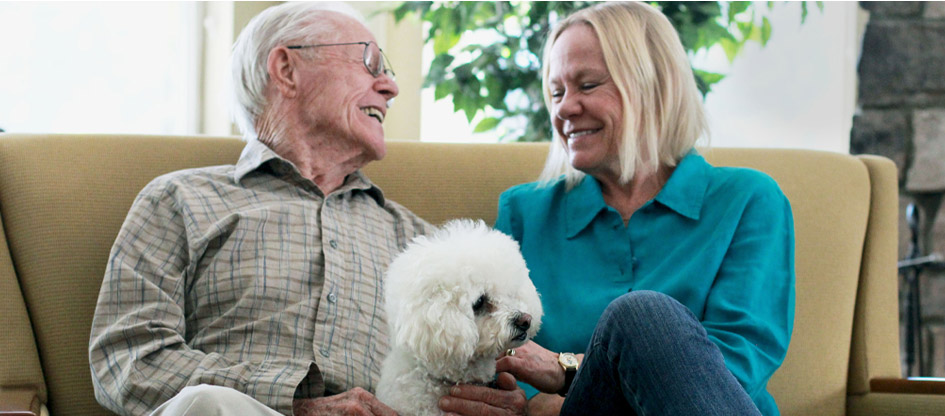 residents with dog