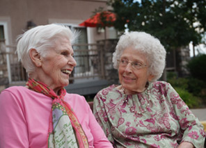 elderly women on patio