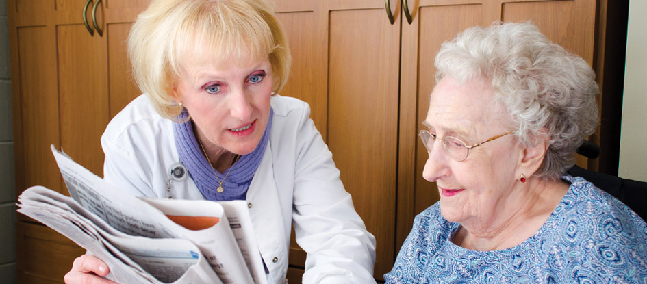 reading to resident