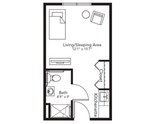 Small studio floorplan