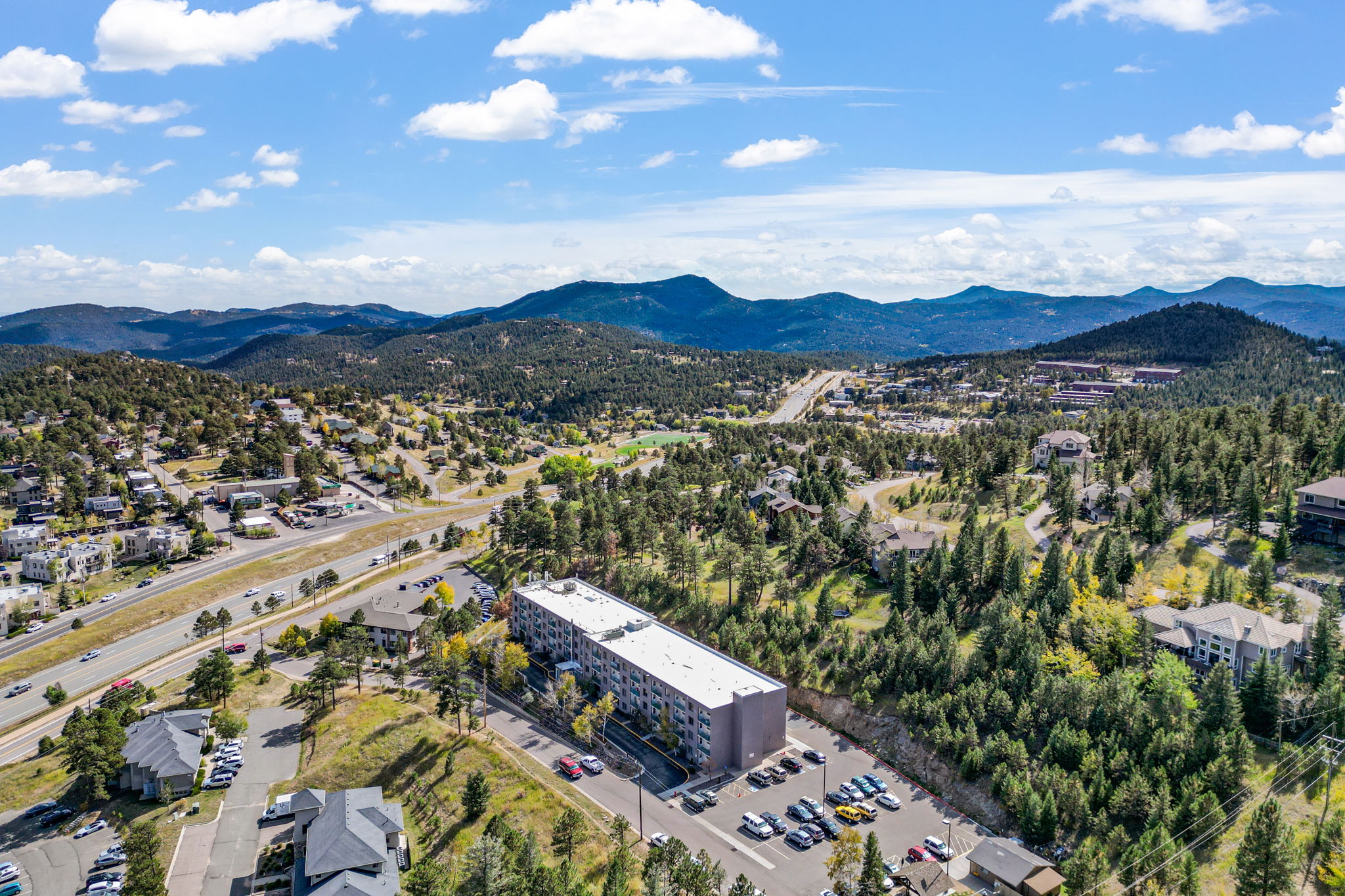 Assisted Living at Elk Run, Evergreen CO, aerial view